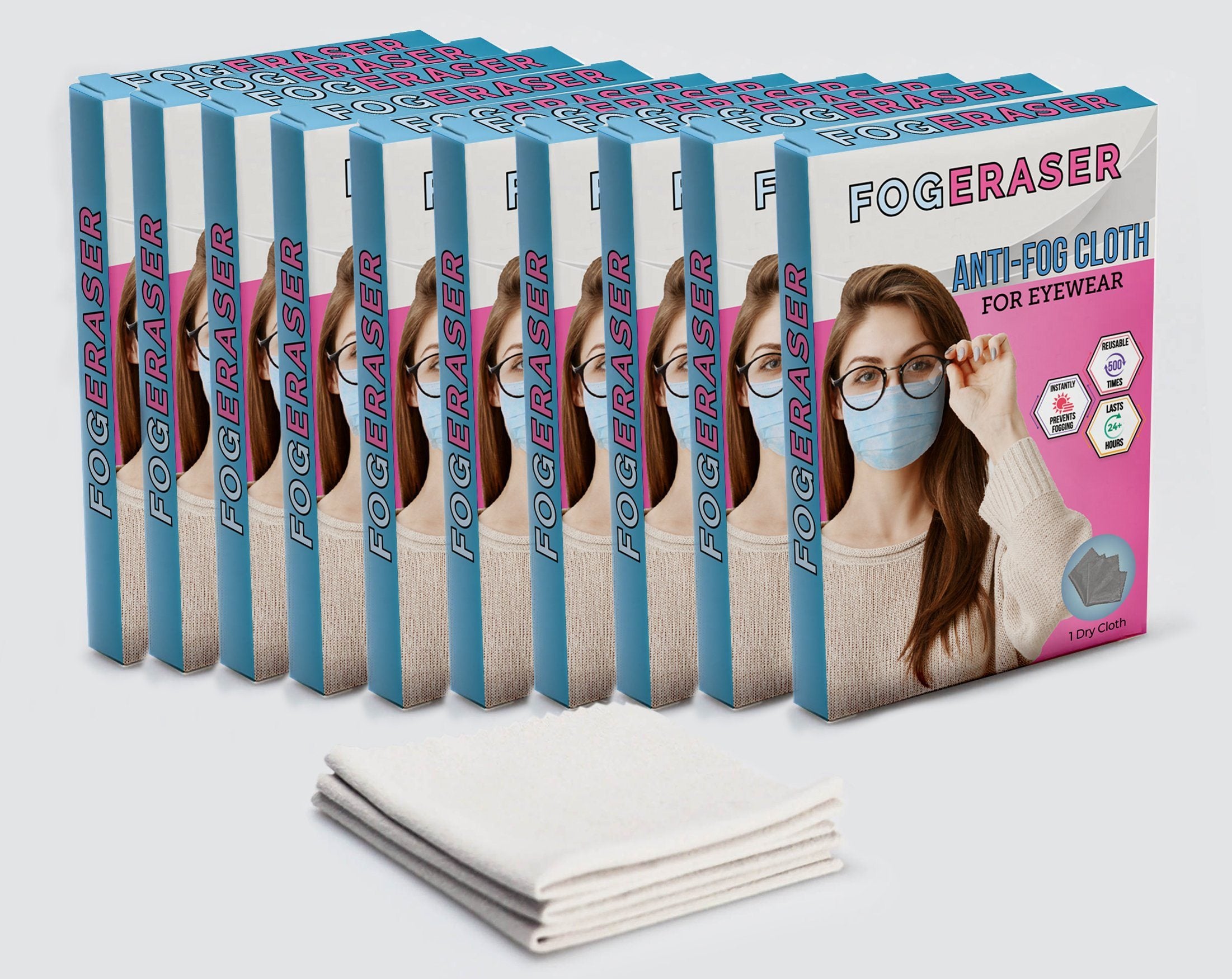 FogEraser Anti-Fog Cloth Fog Eraser 10 Pack 