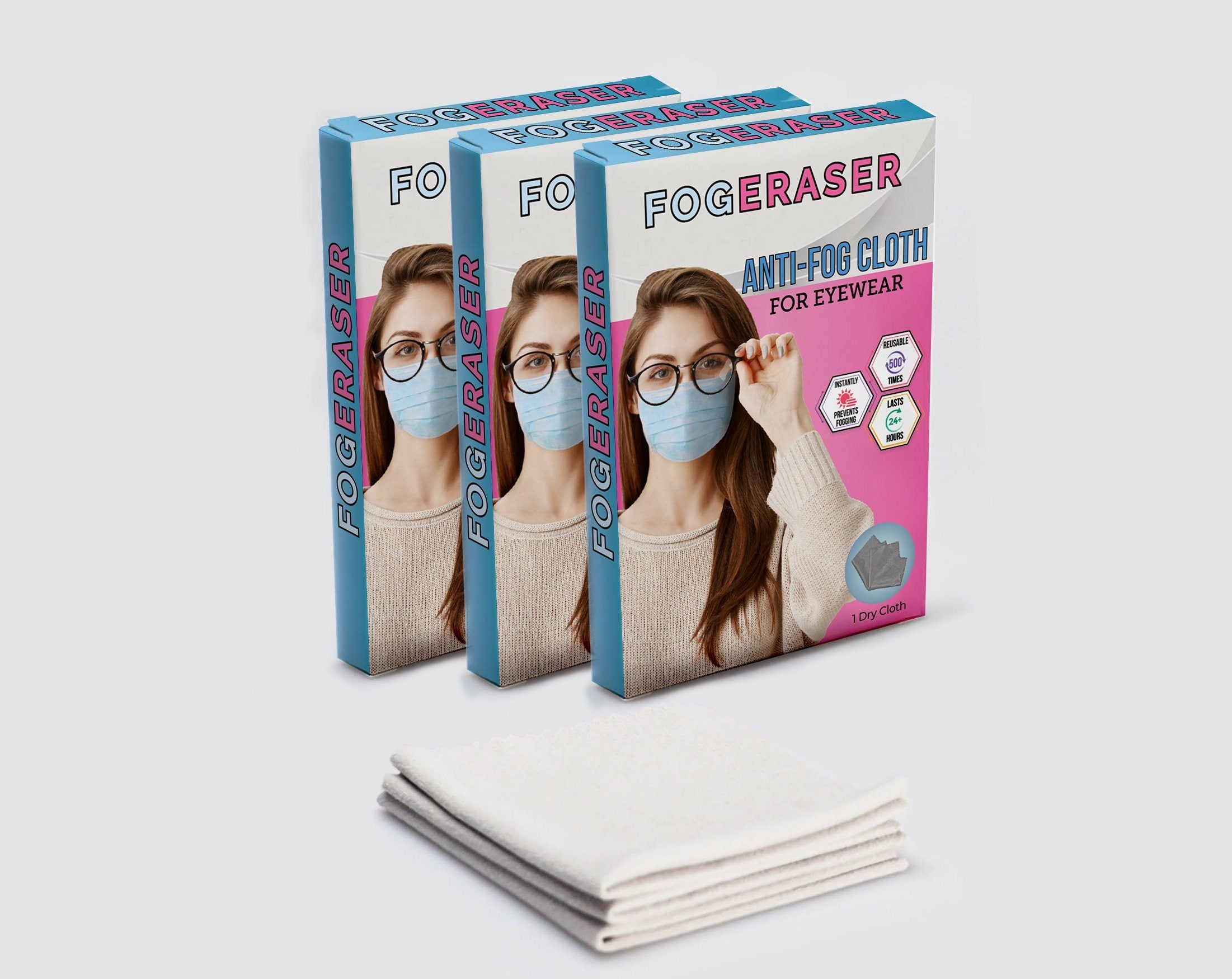 FogEraser Anti-Fog Cloth Fog Eraser 3 Pack 